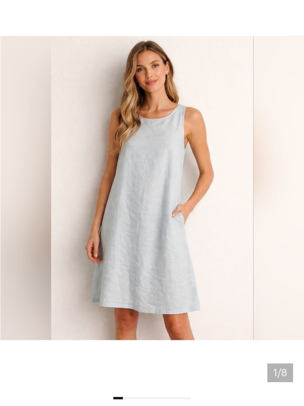 Sigrid Olsen Light blue linen dress